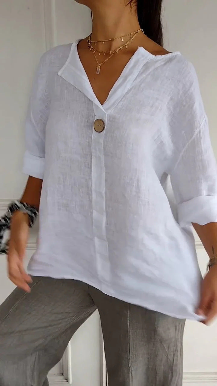 T-shirt Décontracté Col V